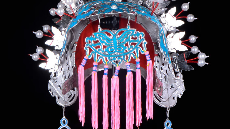 牧狮虎正龙戏装 京剧戏曲用品古装新娘头饰国潮摄影贵妃醉酒 蝴蝶凤冠