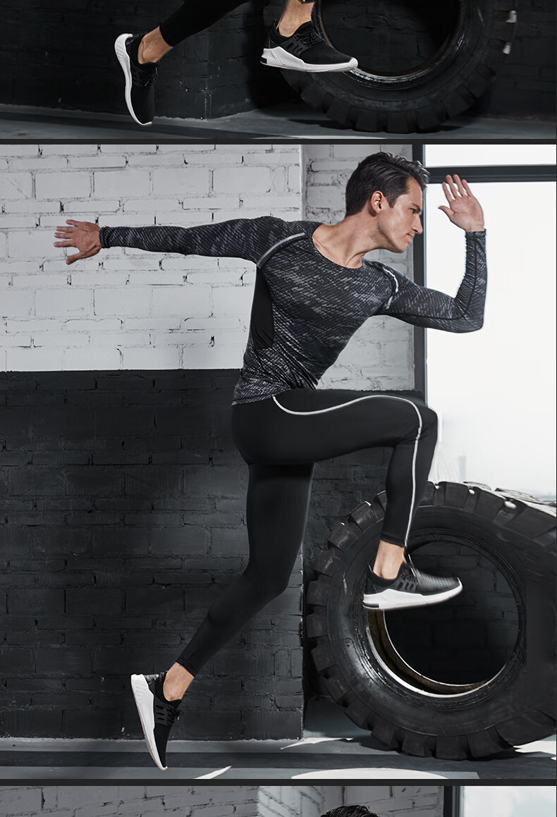 运动紧身裤男弹力训练篮球打底裤冬季户外夜晨跑步速干压缩健身裤