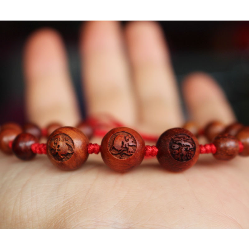 红檀木手链三合六合局贵人手链十二生肖木火局鼠牛虎兔龙羊猴猪蛇 马