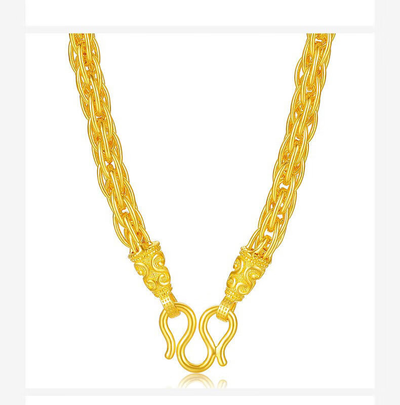 顺进乐 黄金肖邦链男足金999足金项链粗绳霸气老板链生日送老公 足金