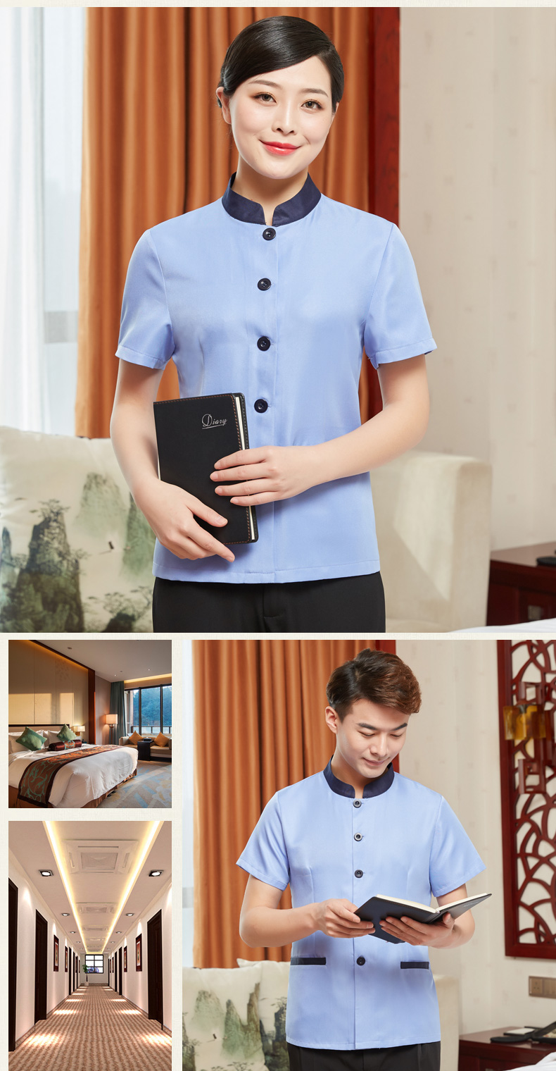 阿亨宾馆客房宾馆服务物业酒店保洁工作服保洁阿姨工作服女短袖夏套装