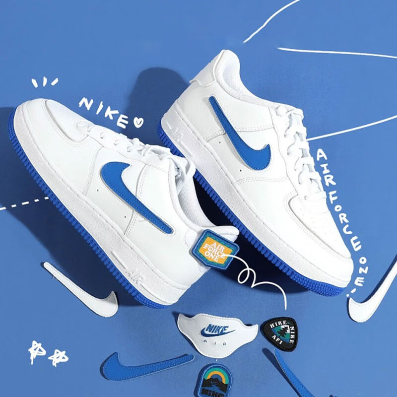 潮nike女鞋af1耐克男鞋板鞋空军一号airforce1二次元可拆卸魔术贴潮流