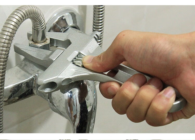 扳手家用卫浴扳手龙头水管扳手水暖卫浴工具 15合一卫 半圆银色【图片