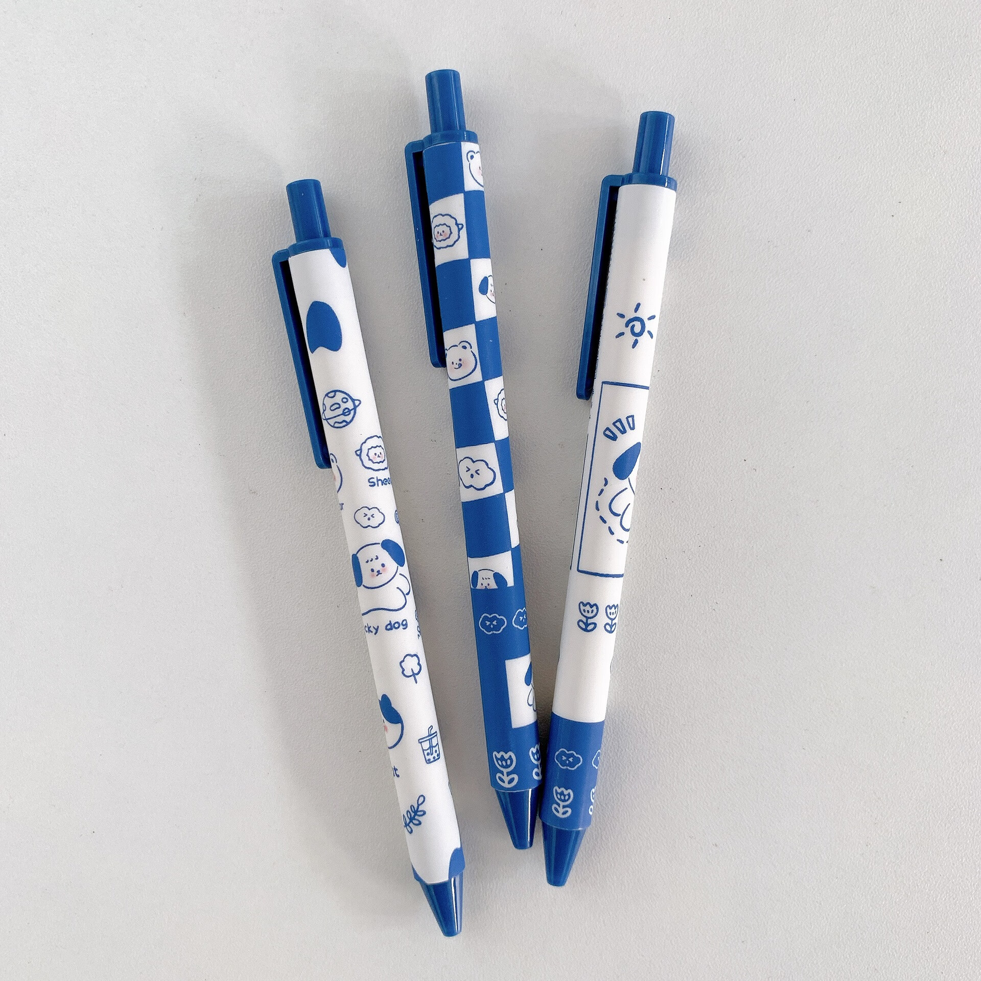 zanyang 可爱帕恰狗按动笔ins高颜值速干黑笔学生刷题好用中性笔 可爱