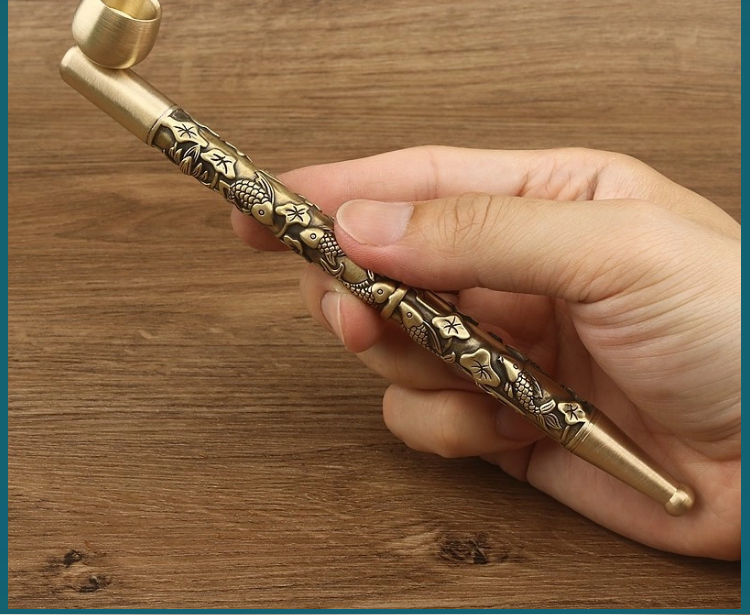 手工铜烟斗纯铜旱烟袋锅子男士传统老式烟杆叶子烟丝长款烟具送长辈