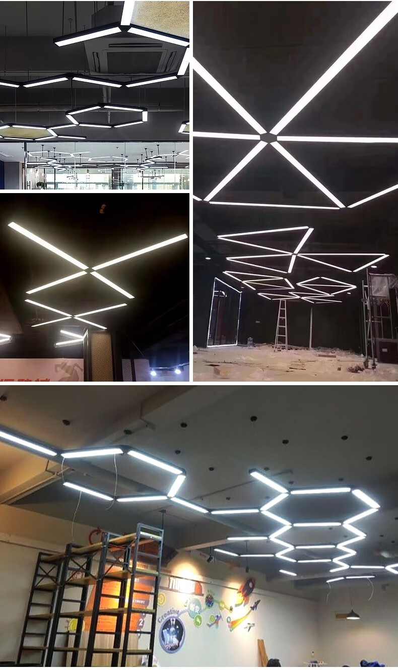 方通灯led长条灯铝方通专用吊顶灯条形灯店铺商用办公灯吊灯定制 黑壳