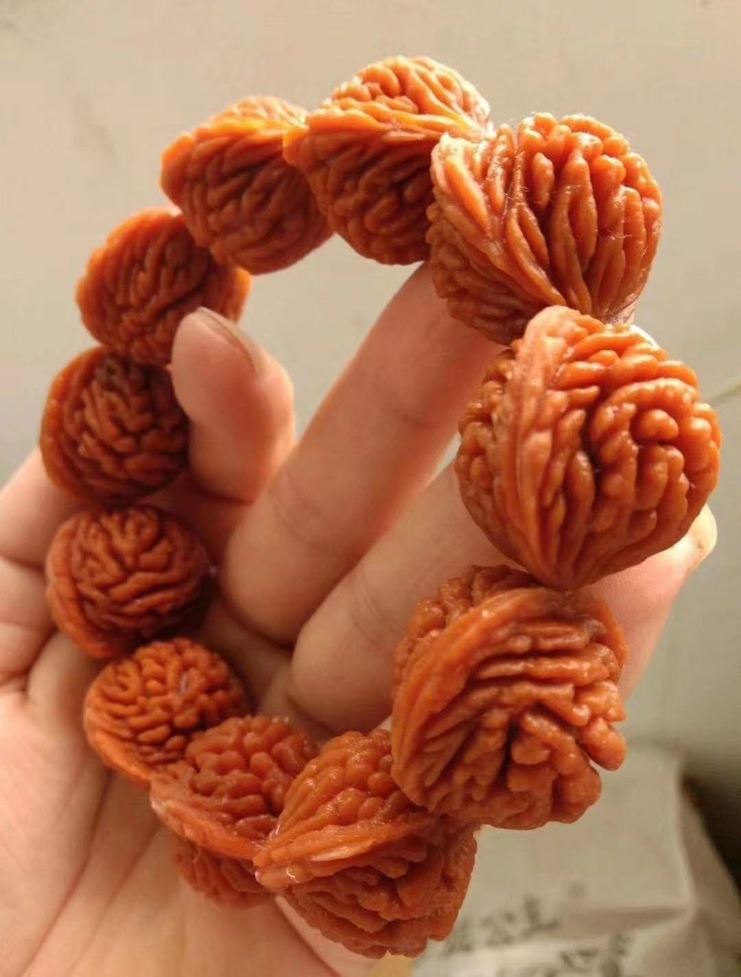【优选好物】秦岭精品龙纹桃核刺龙纹手串手把件念珠宝珠桃胡串-瑶诺