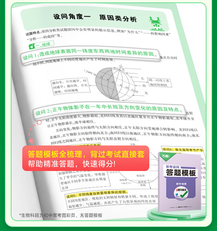 万唯小四门必背知识答题模板初中大题提四门年级复习方法大全分技法中考地理生物历史道法道德与法治政治方法大全七八九年级总复习万维教育 75折初中小四门【道历生地】详情图片6