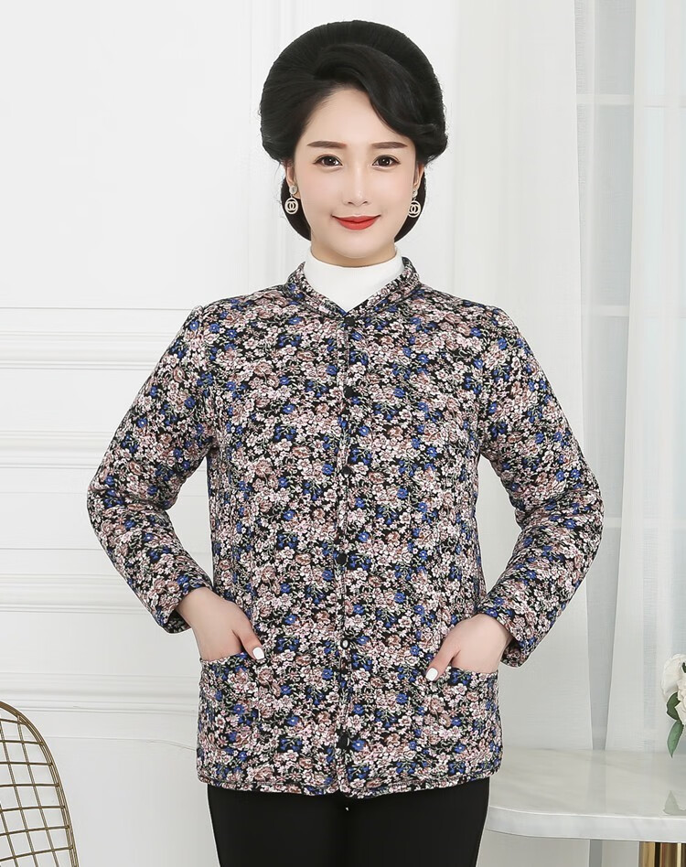东北花棉袄 妈妈大花袄中老年人女装居家花棉衣女冬装弹力棉妈妈冬季