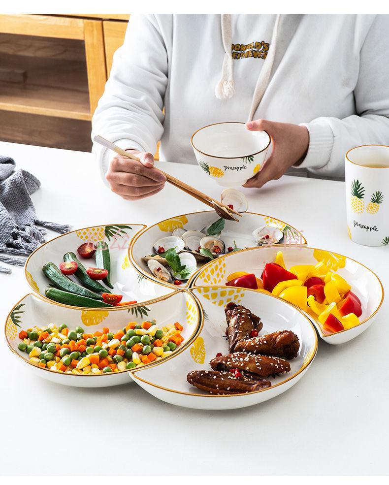 家庭分餐餐具专人专用 餐具高档现代风 网红拼盘套装组合盘子创意家用