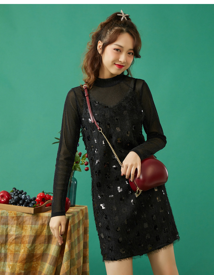 女装 女装套装 ief ief/爱依服套装女2020春装新款韩版时尚打底衫亮面