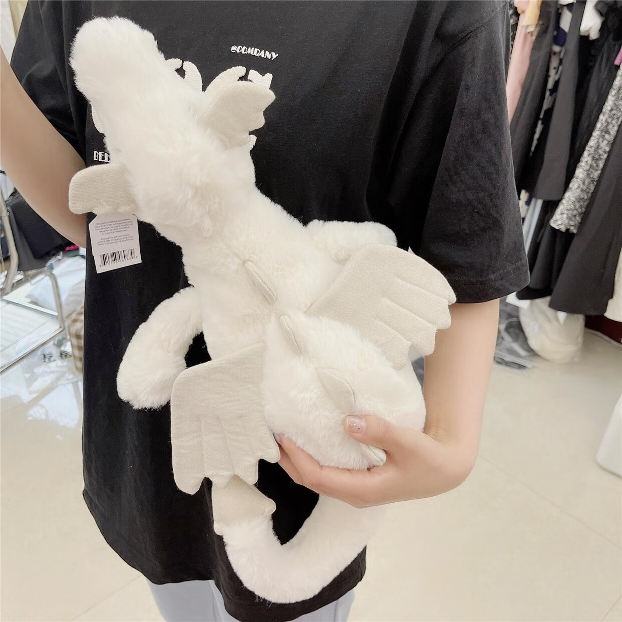 艺彩蝶雪龙玩偶雪龙宝宝玩偶儿童安抚玩具白龙公仔飞龙柔软抱枕毛绒