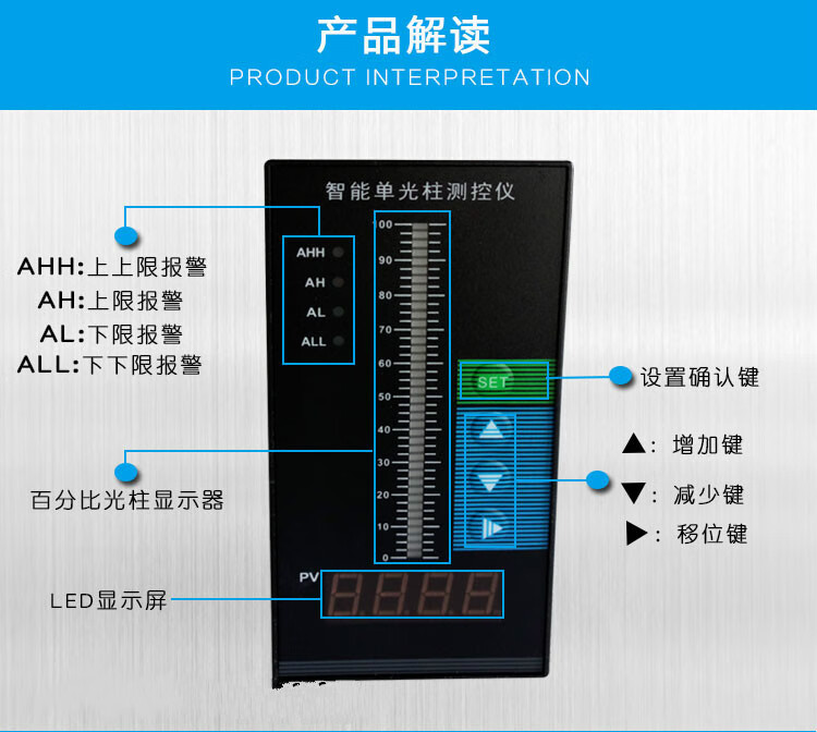t803t804光柱液位显示仪智能单光柱测控仪液位变送器厂家直销2路