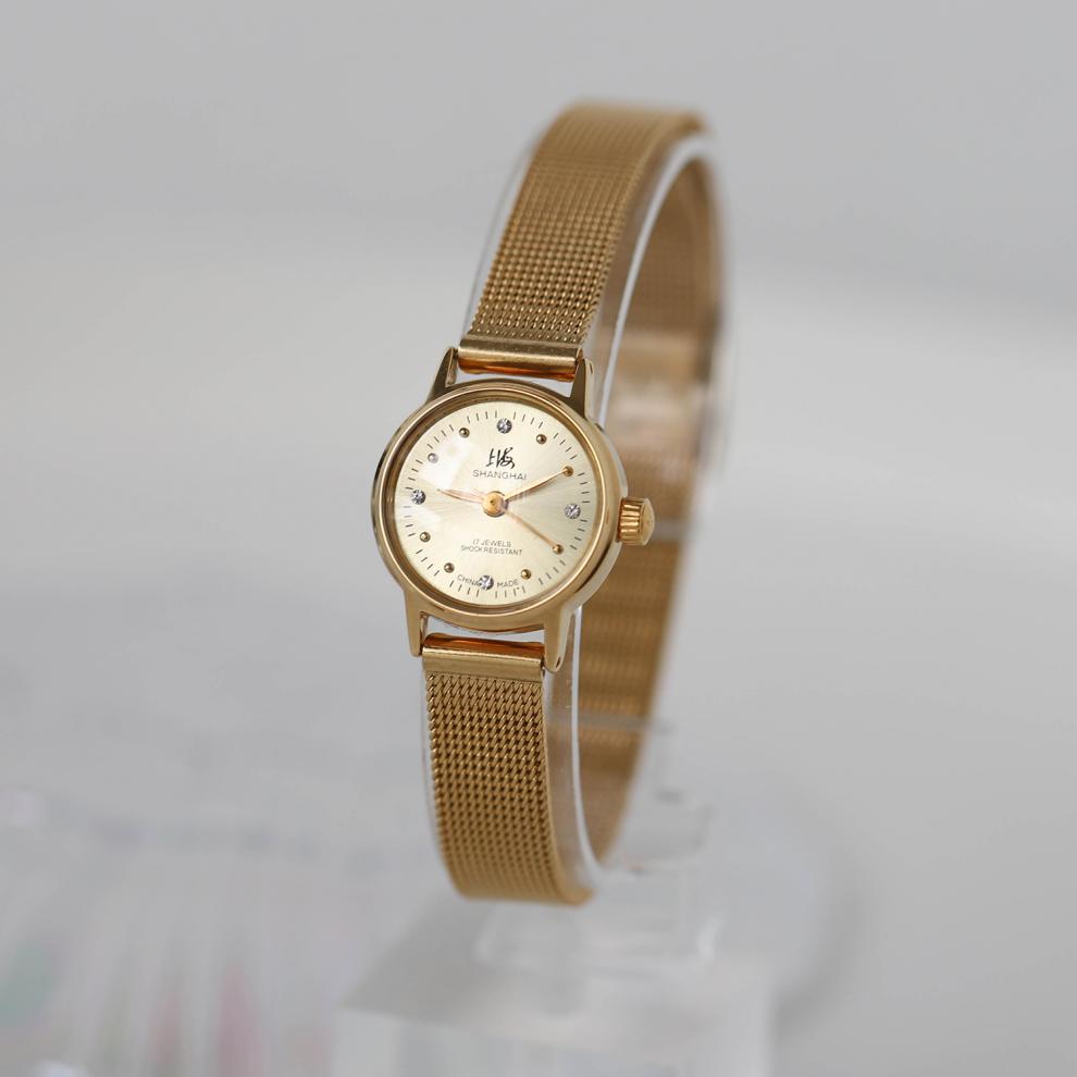 欧洲贵族复古小金表经典复古镀金小金表黑色皮表带手动机械考试计时