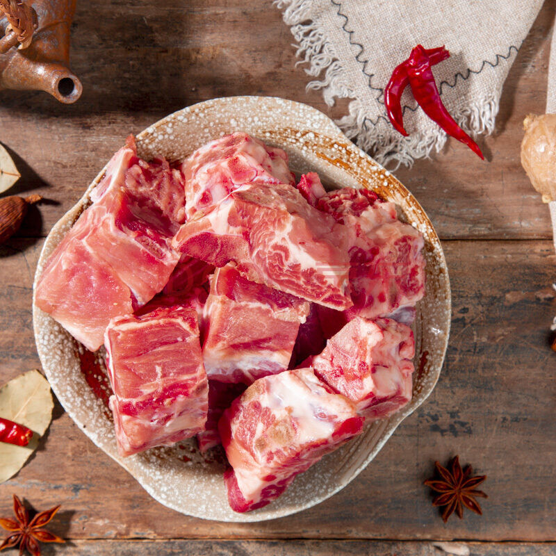 顺丰速运新鲜冷冻猪龙骨猪脊骨猪大骨煲汤酱骨头猪腔骨切块禧客鲜2斤