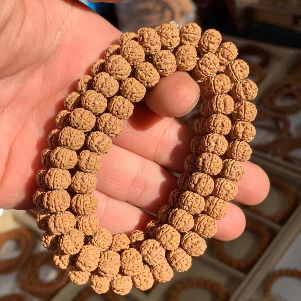 桓缘洋 印尼小金刚菩提子手串108颗 矮桩5瓣龙纹爆连肉文玩佛珠念珠