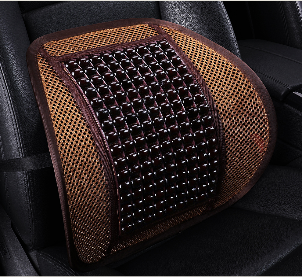 木珠汽车腰靠夏季透气车用护腰靠垫办公室座椅腰垫轿车suv四季通用
