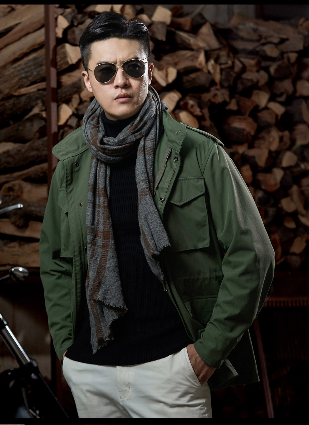 龙牙m65战地风衣军迷勤务修身战术服春秋外套男铁血君品极夜黑xs