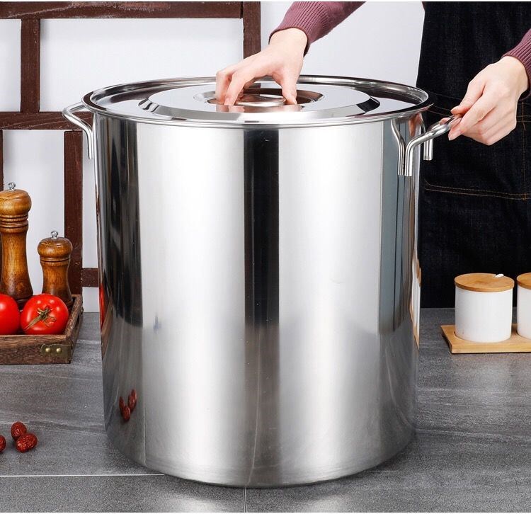 铁桶 不锈钢汤桶油桶铁桶密封桶带盖圆桶储水桶商用加厚大桶大容量
