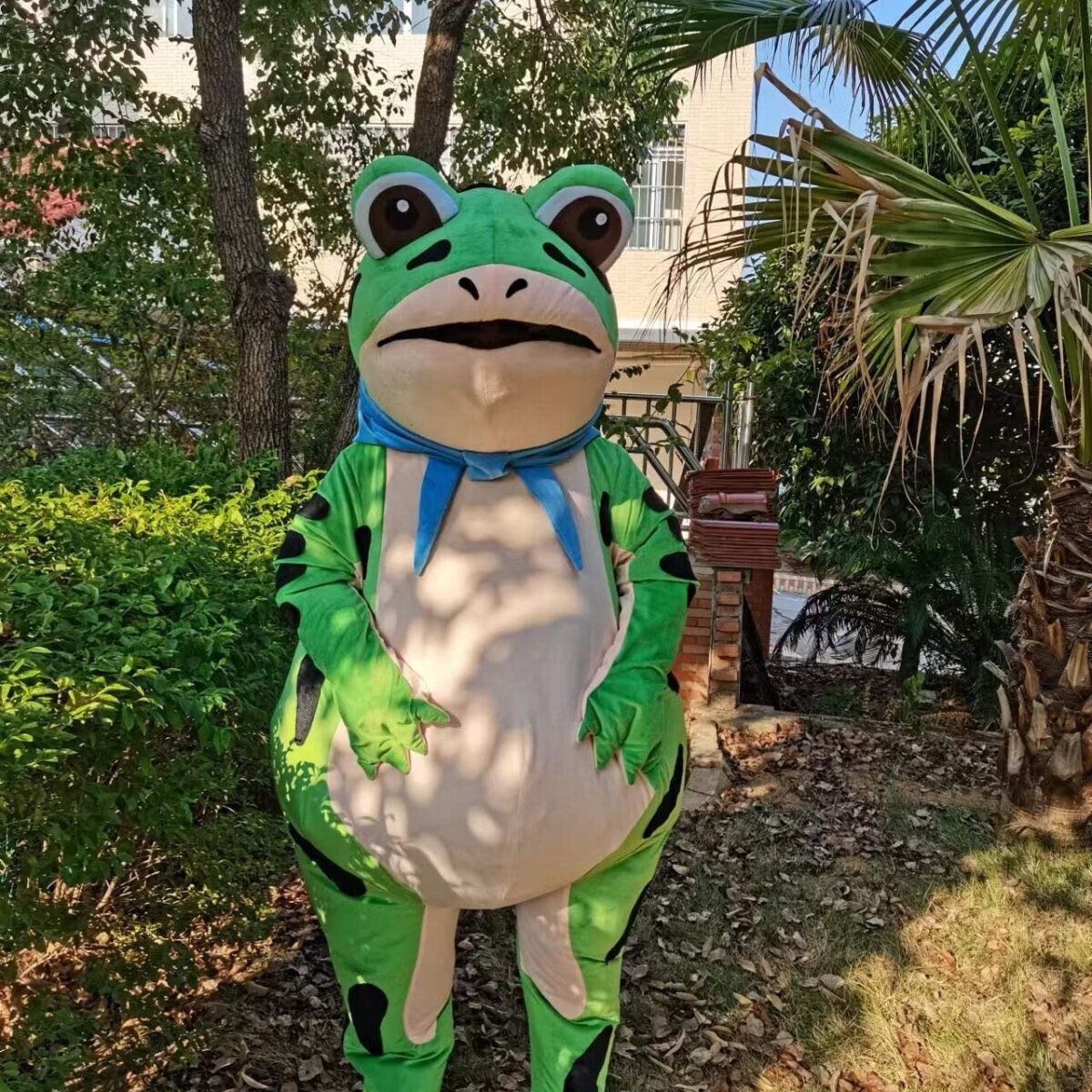青蛙气模卡通人偶服装人穿玩偶癞蛤蟆毛绒头套人形动漫吉祥物 绿色棉