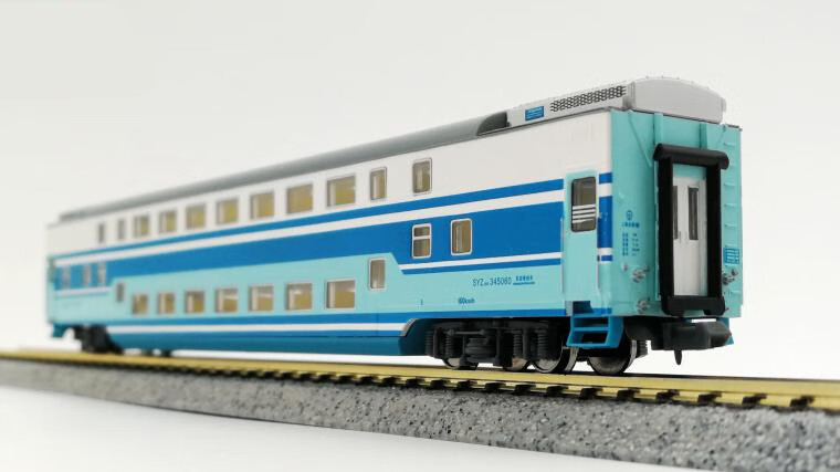 n比例火车模型 现货kunter火车模型n1/160比例双层硬座syz25k型客车单