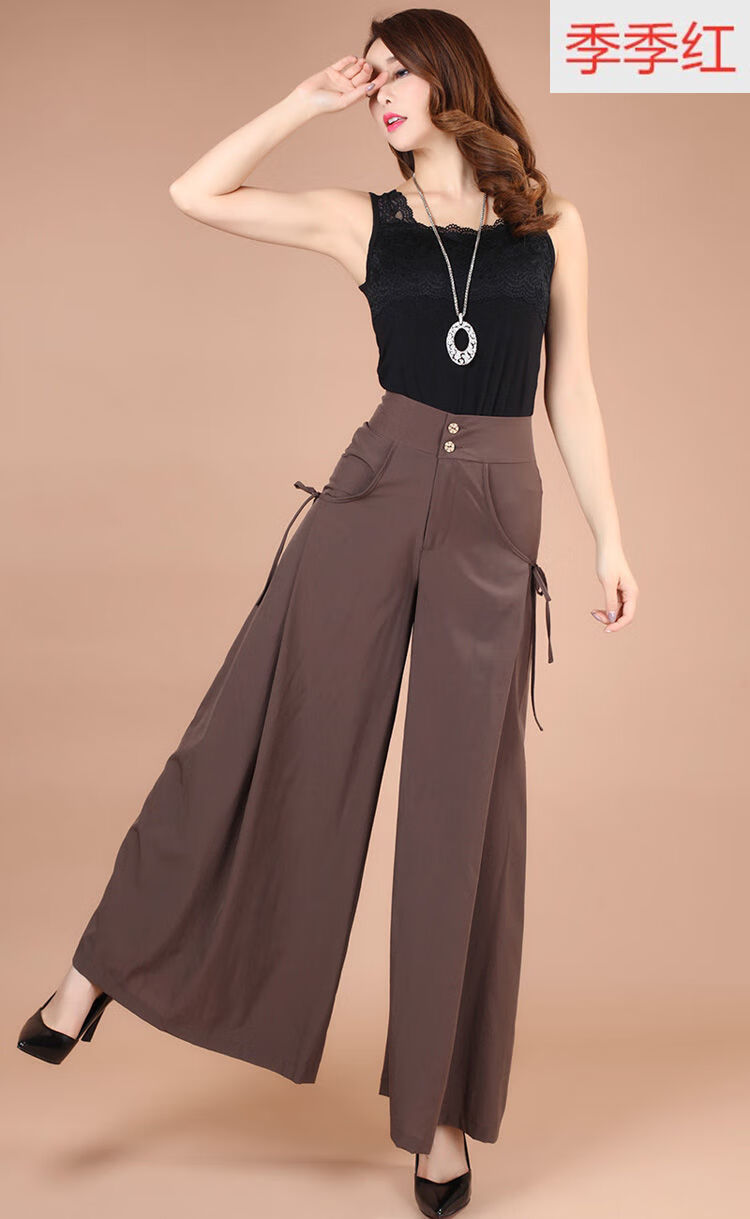 阔腿裤女春夏季新款高腰裙裤大码长裤宽腿裤休闲裤甩裤大脚裤 尺【码