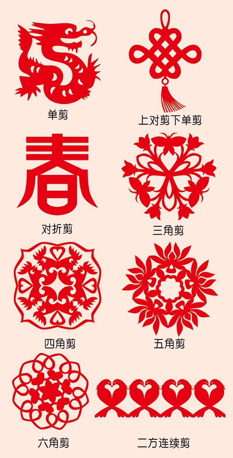 手工制作幼儿园中国风手工剪纸diy材料创意窗花福字12生肖剪剪纸b款