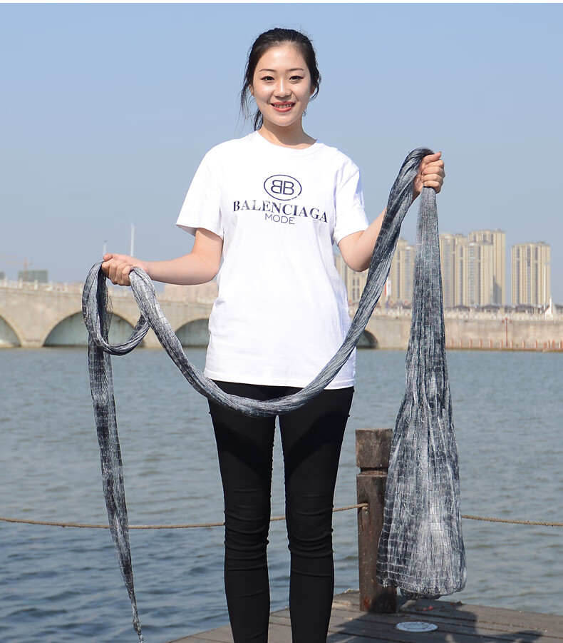 传统撒网老式手抛网旋网手撒网大号纯手工铅坠打渔网捕鱼抛网 4.