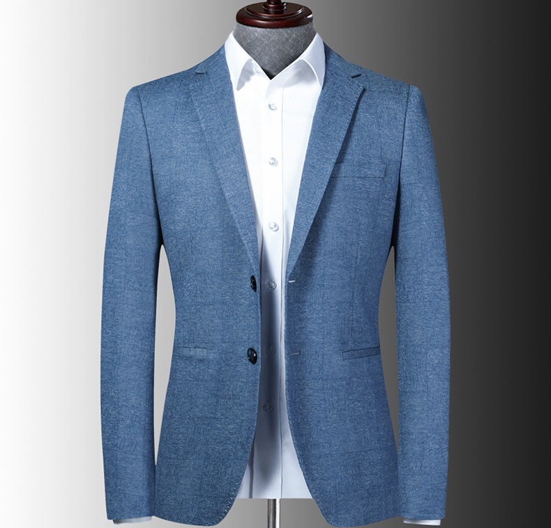 太子龙tedelon蓝色韩式小西装男春秋季新款弹力休闲修身西服浅色时尚