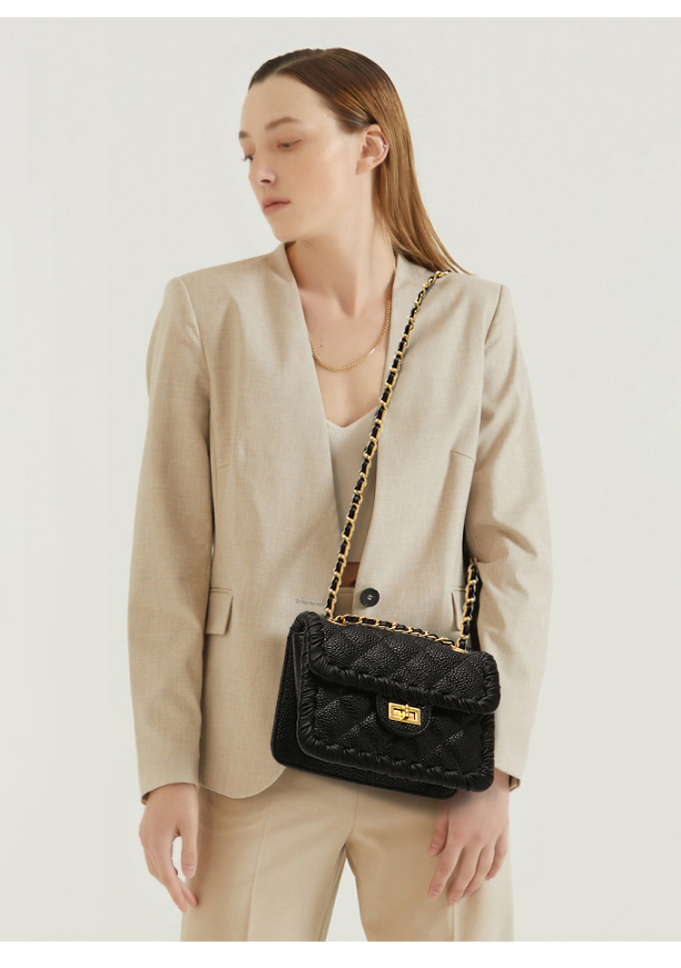 charliekellick品牌精致小香风斜挎包复古菱格编织单肩包小众设计感