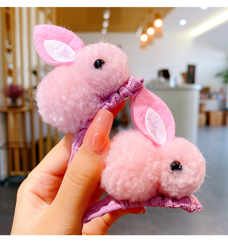 小兔子发夹超萌小白兔发卡儿童女童头饰bb夹可爱夹子宝宝5粉色白色