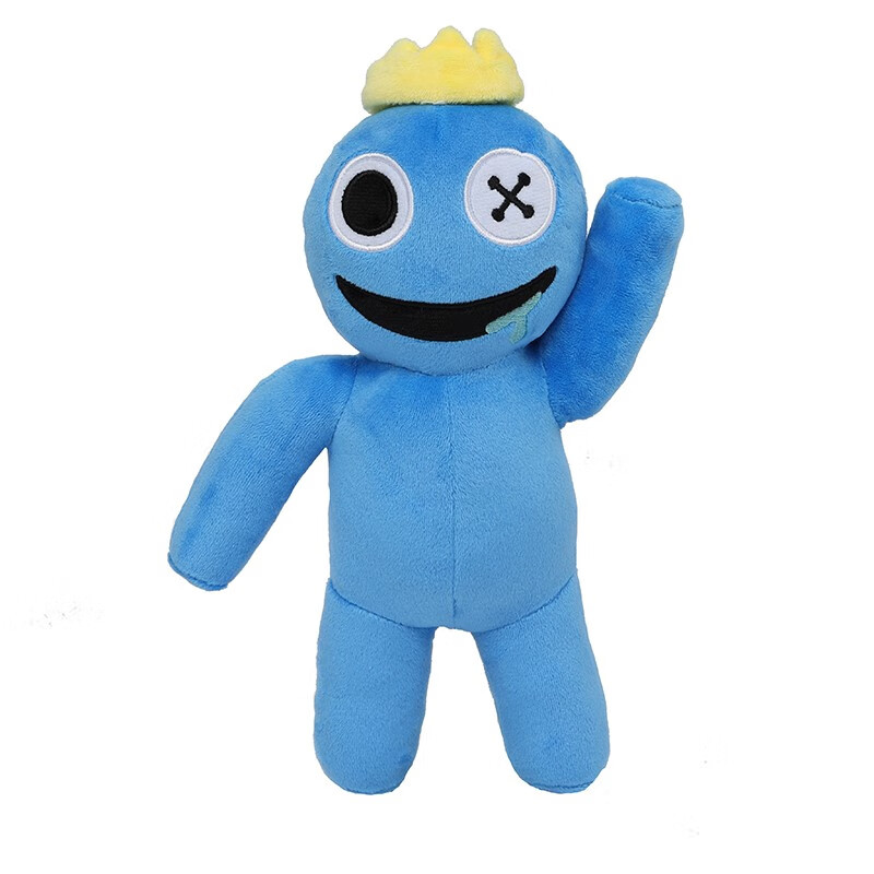 彩虹朋友rainbow friends roblox皇冠小蓝人毛绒玩具公仔玩偶 蓝色
