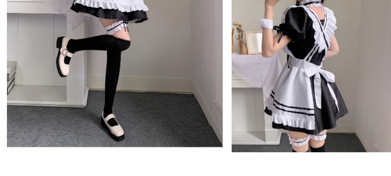 伪1娘套装大码女装大佬内衣套装紧身性感荷叶边连体衣开档衣服男初学