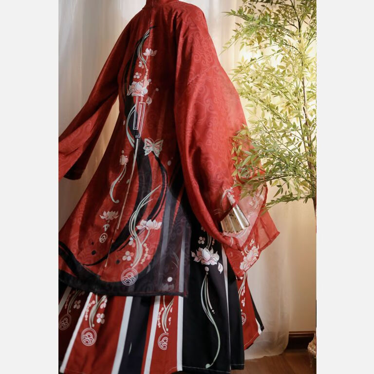 卿】晋制男女同款交领汉服魏晋风大袖衫齐腰春夏日常 红色大袖衫-单件