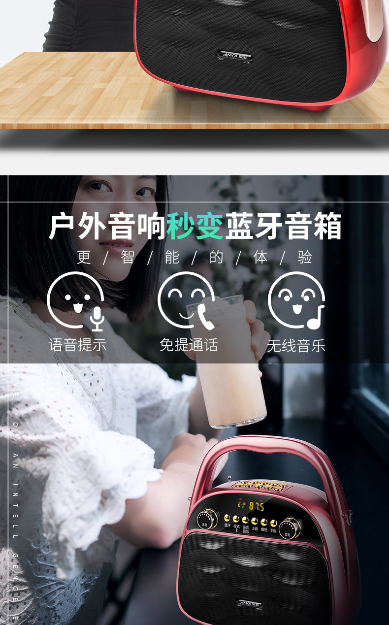 夏新(amoi) 夏新(amoi) 夏新移动广场舞音响带无线蓝牙播放器便携式