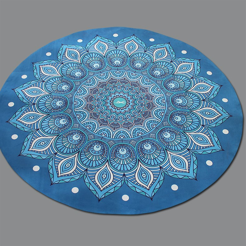 君雅莱大号圆形瑜伽垫打坐垫冥想垫麂皮绒天然橡胶健身舞蹈防滑垫