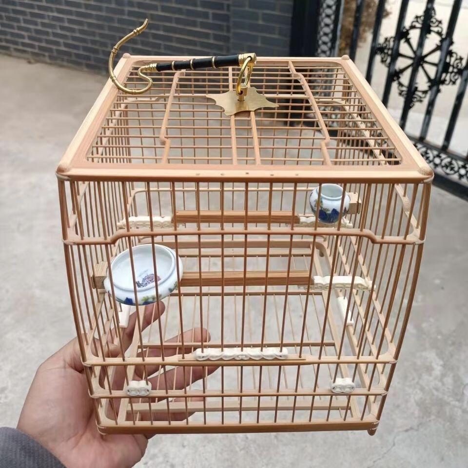 鸟钩绣眼鸟笼挂钩黄铜竹节款式钩子鸟用具宠物用品白色鸟笼钩一只