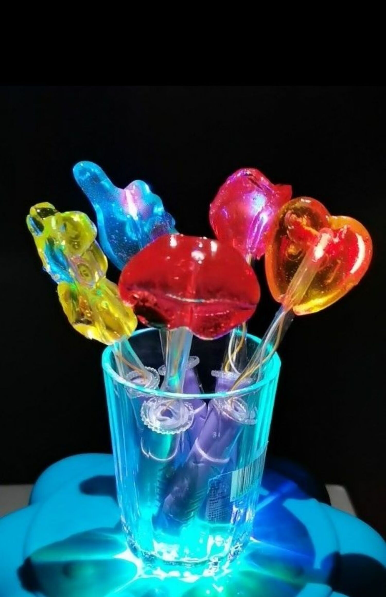 泷御堂 led发光闪光棒棒糖果整蛊恶搞亮灯蹦迪情趣糖夜场酒吧泡吧食品