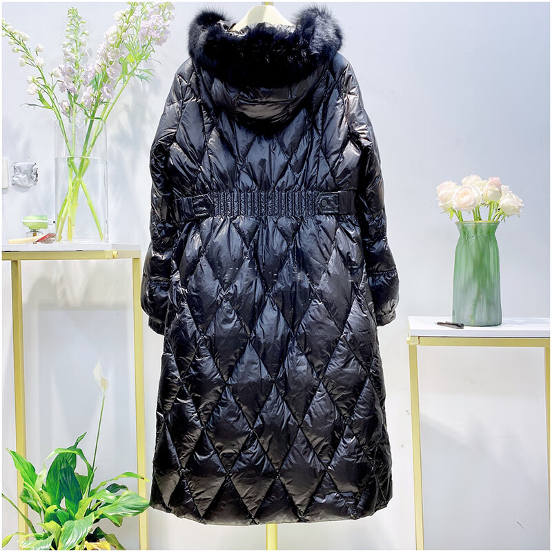 pinkmary粉红玛琍/粉红玛丽羽绒服女冬季中长款过膝加厚粉色大衣pmajw