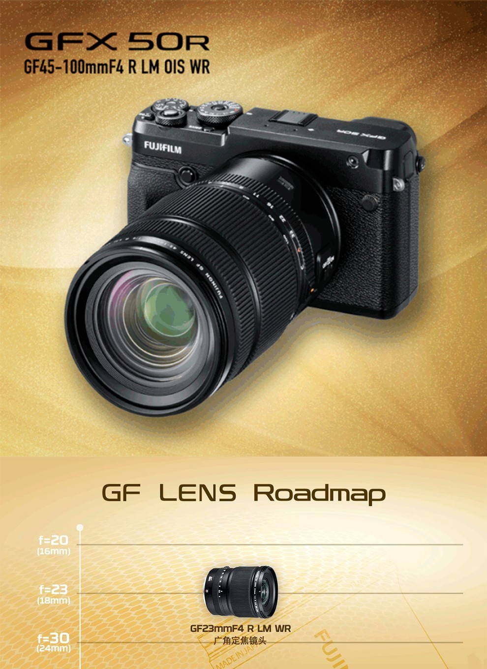 富士fujifilmgfx50sii50r100s适用镜头中画幅gf卡口定焦变焦镜头gf120