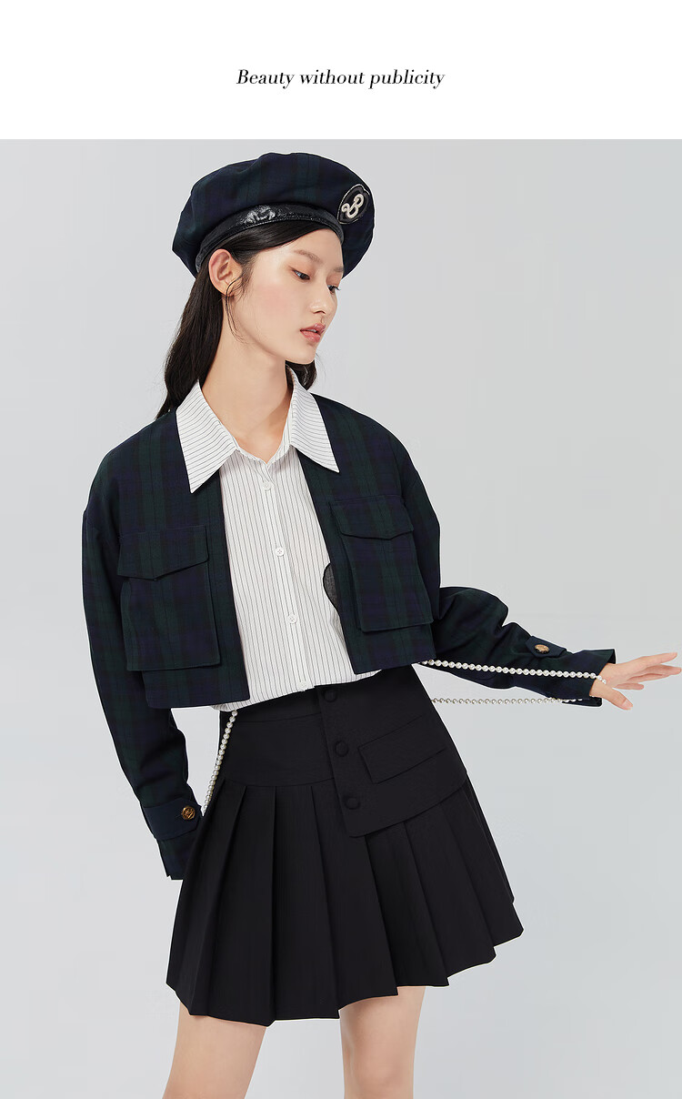 红袖张嘉倪同款英伦风马甲背心秋季2021新款女装格纹拼接风衣商场同款