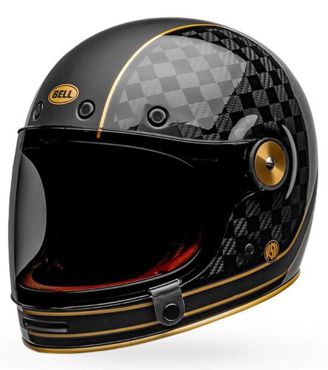 美国进口bell子弹bullitt哈雷碳纤维头盔复古防雾安全机车全盔红白黑