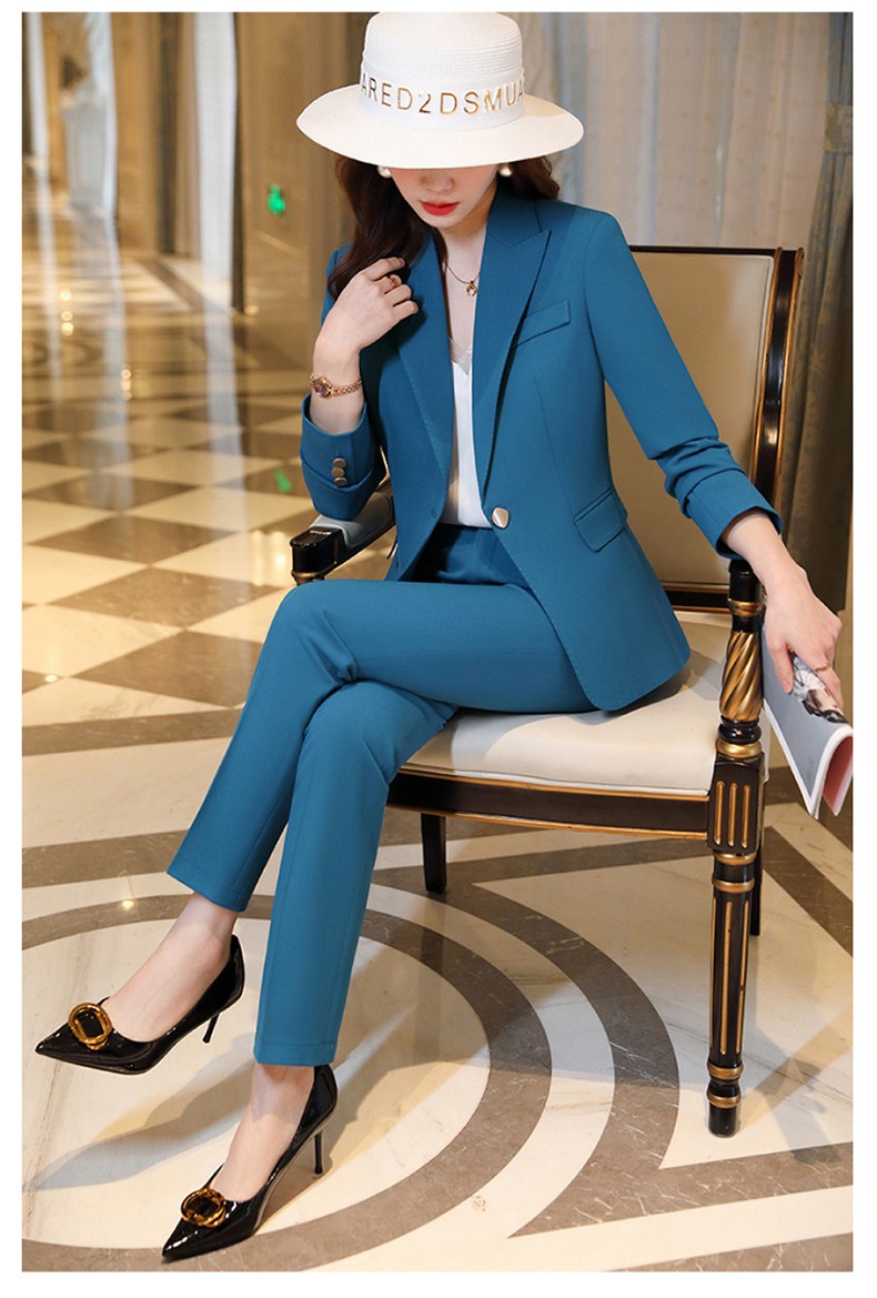 普丽丹歌predego一粒扣小西装女职业装高端商务行政套装女式西服职场