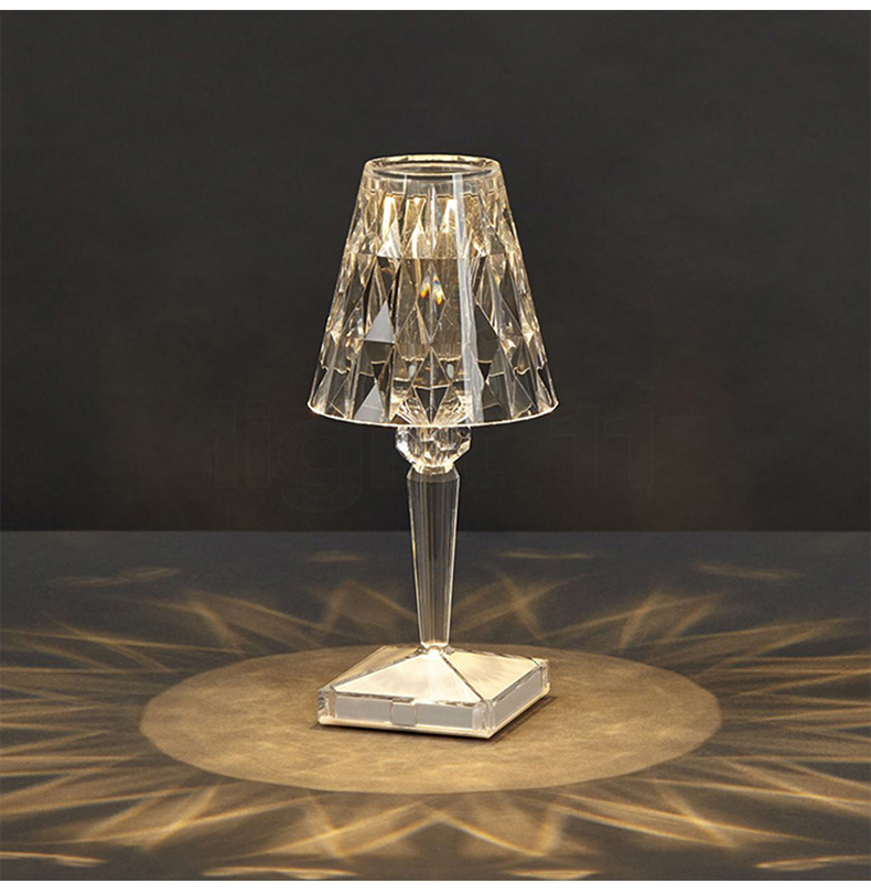 oty结婚房温馨浪漫卧室床头灯北欧ins网红少女调光触摸水晶台灯暖光