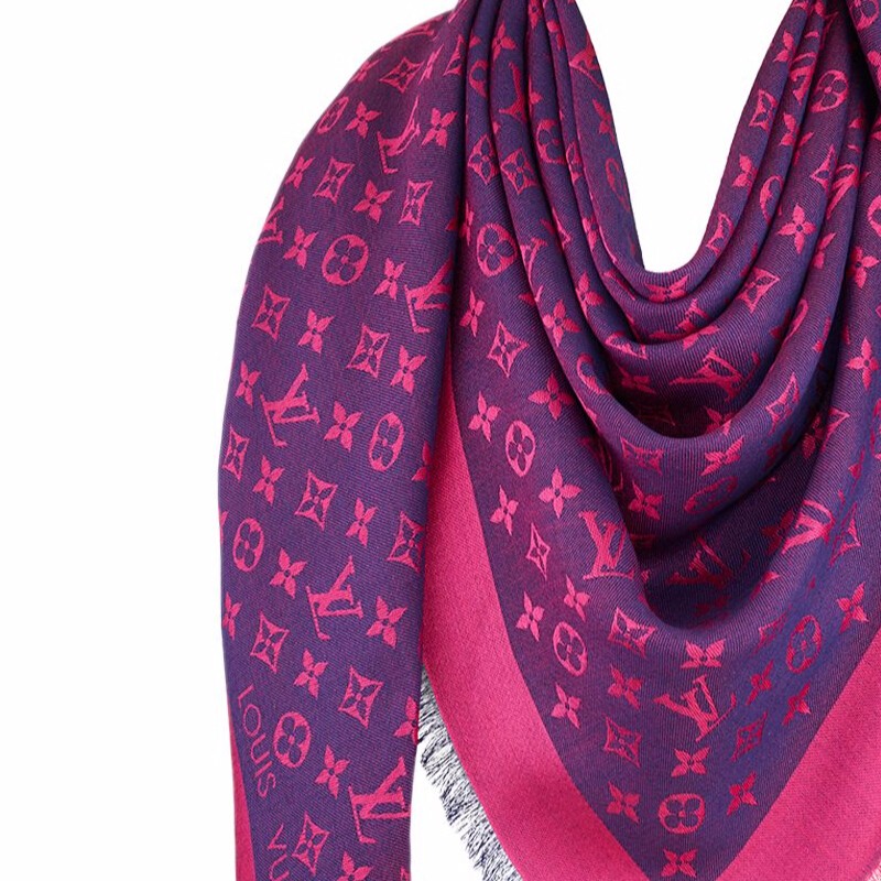 lv/路易威登 lv围巾 女士围巾monogram 老花披肩 m71330白色