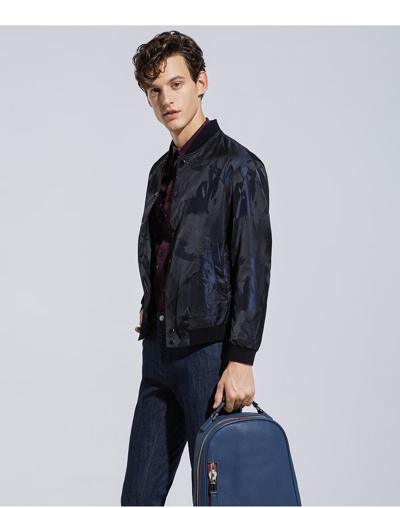 劲霸男装kboxing短款棒球夹克男春季2020年新品花型休闲外衣男士修身