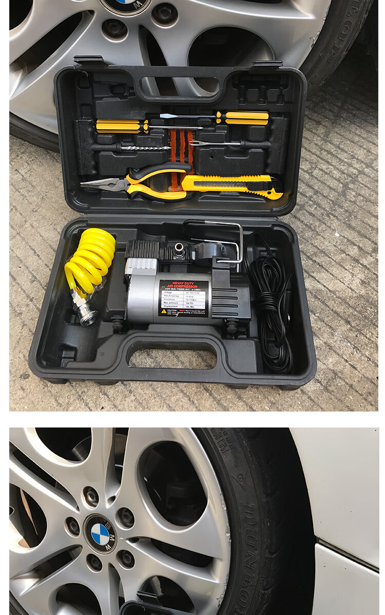 汽泵打气泵 220伏 空气压缩 大功率车载充气泵便携式单双缸打气筒家用