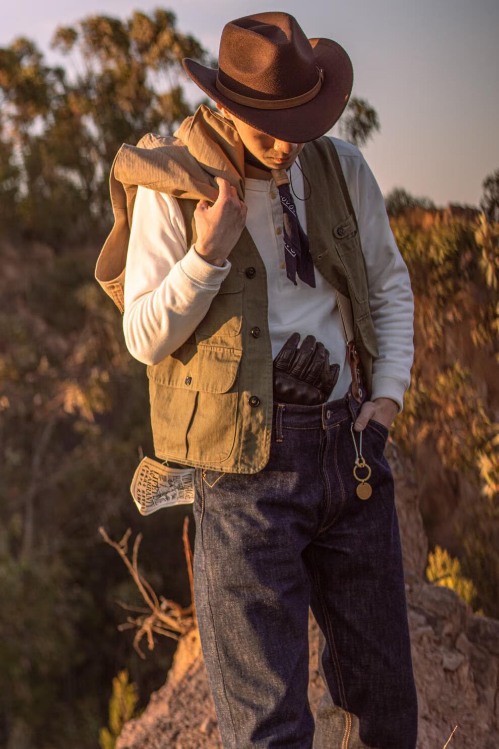 美国西部牛仔帽男透气大沿休闲复古驼色皮带春夏季男女亲子呢宽边遮阳