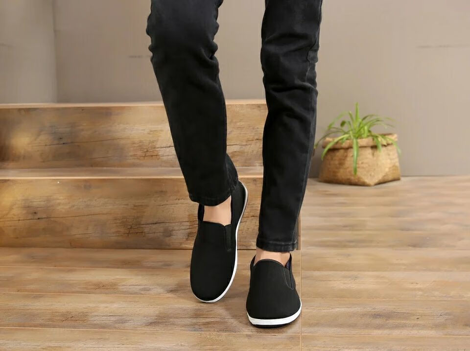 老北京布鞋男春夏季单鞋透气黑布鞋防滑工作鞋休闲鞋一脚蹬布鞋棉鞋