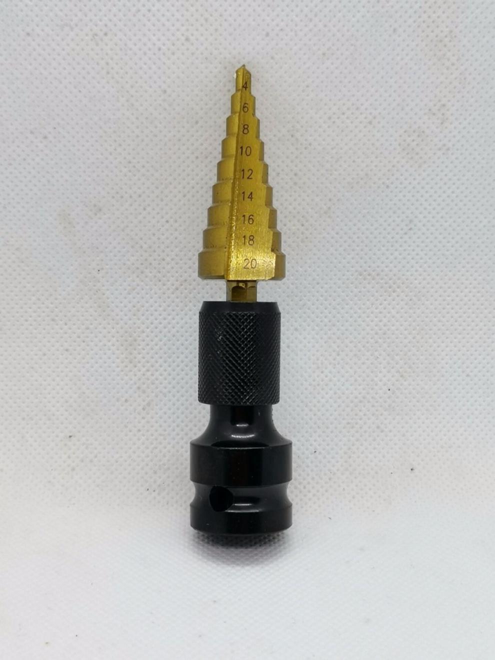 宝塔钻头转接头电动扳手专用转换头阶梯钻头铁板不锈钢木工开孔器乔